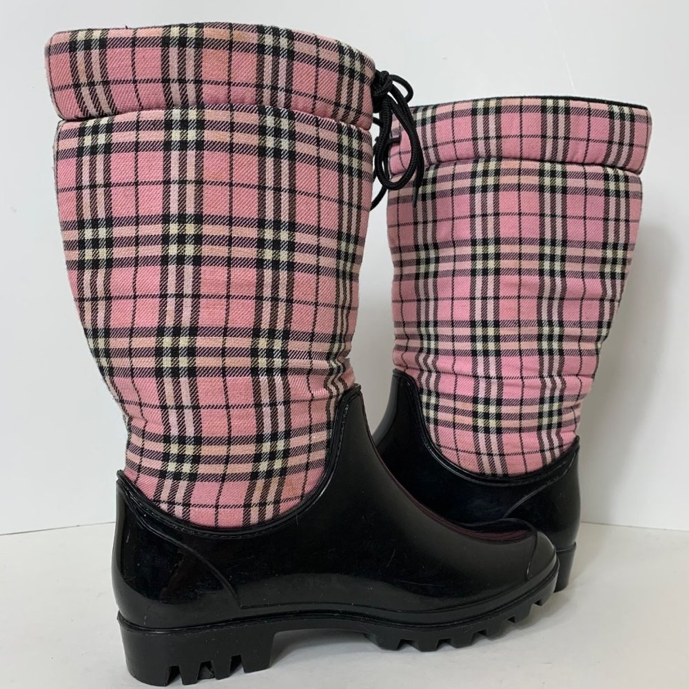 Corkys Plaid Rain Boots - 10 - Picture 2 of 6